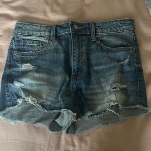 Eunina Blue Distressed Jean Shorts